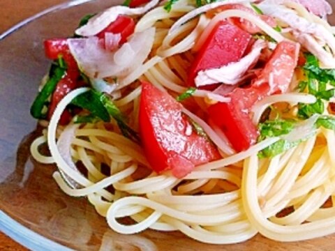 トマトの簡単冷製パスタ
